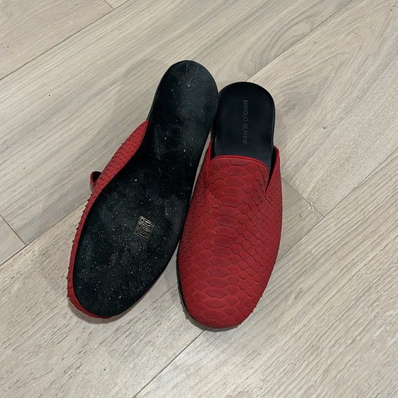 Manolo Blahnik men’s slips. Red Snake Skin - Picture 3 of 4